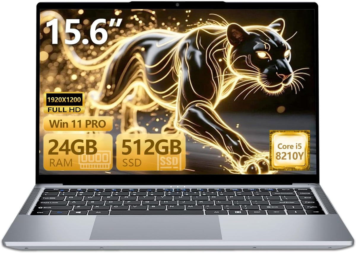 Ordenador Portatil 15.6 Pulgadas Core i5 8210Y 24GB RAM 512GB SSD Pantalla IPS Full HD Windows 11 WiFi 5 Bluetooth 5 Type C HDMI Webcam - Laptop Multifuncional - PC para Estudio y Trabajo
