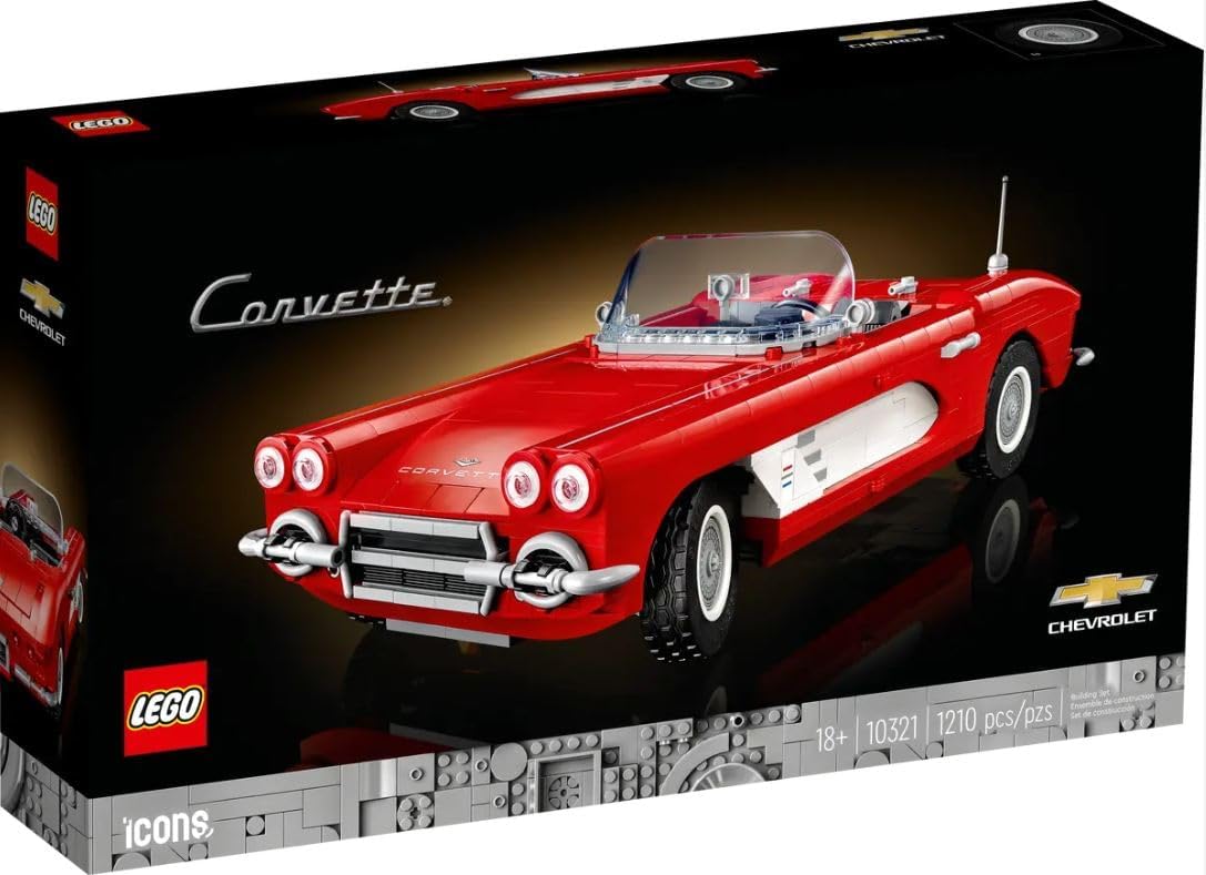 LEGO Icons Corvette Icons maqueta coche deportivo coleccion 1210 piezas decoracion hogar vehiculo clasico construccion avanzada