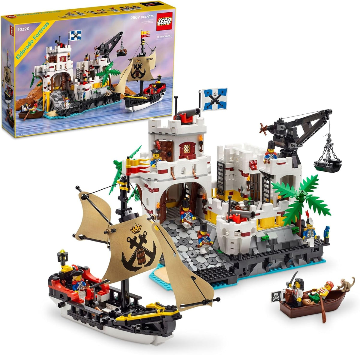 LEGO Icons Eldorado Fortress set pirata con barco y minifiguras maqueta arquitectura coleccion adulto 2509 piezas