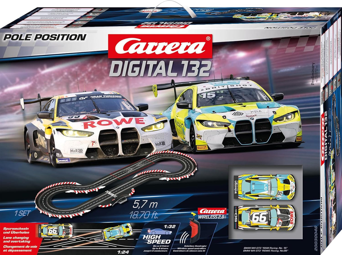 Carrera Pole Position circuito de carreras electrico pista slot coche slot escala multicolor plastico sistema cable alimentacion rojo blanco
