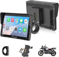 CARPURIDE W702S Pro Pantalla Carplay Moto 7 Pulgadas Impermeable Tactil Inalámbrico Android Auto Bluetooth GPS BM05 Brújula Control Moto Display - Pantalla Carplay Moto Profesional - Navegacion Inteligente y Conectividad para Motocicleta