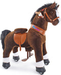 PonyCycle Caballo Chocolate Modelo Ux421 Juguete Montable con Ruedas y Freno para Niños de 4 a 7 Años