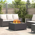 Gecheer fogata exterior portátil 80 x 80 x 40 cm - Acero negro resistente al calor - Acabado industrial mate - Para jardín patio y reuniones al aire libre