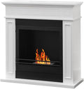 Divina Fire JEFFERSON chimenea decorativa de suelo - Estructura de madera 89 x 28 x 90 cm - Estilo contemporáneo - Acabado blanco con kit de instalación