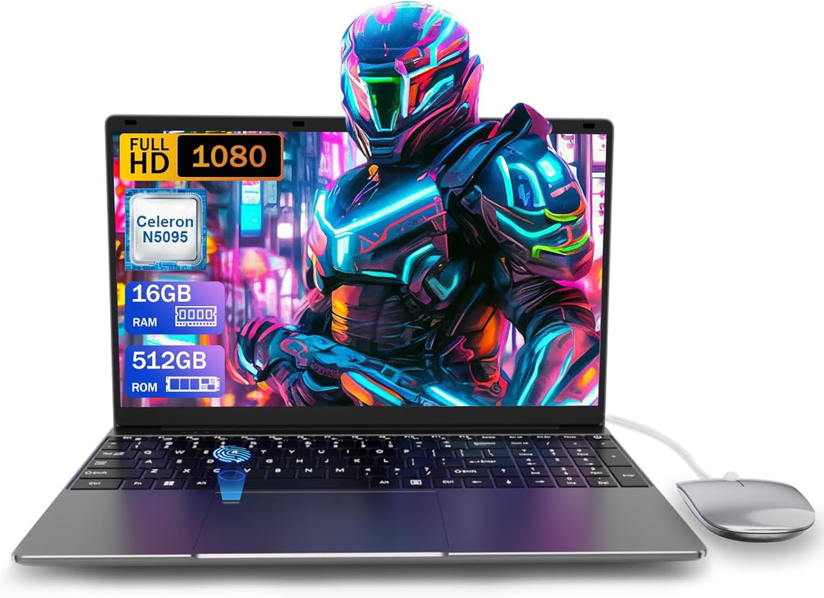 Portátil 15,6 pulgadas UHD gris - Celeron N5095 16GB RAM 512GB SSD - Touch ID WiFi 5 Bluetooth 4.0
