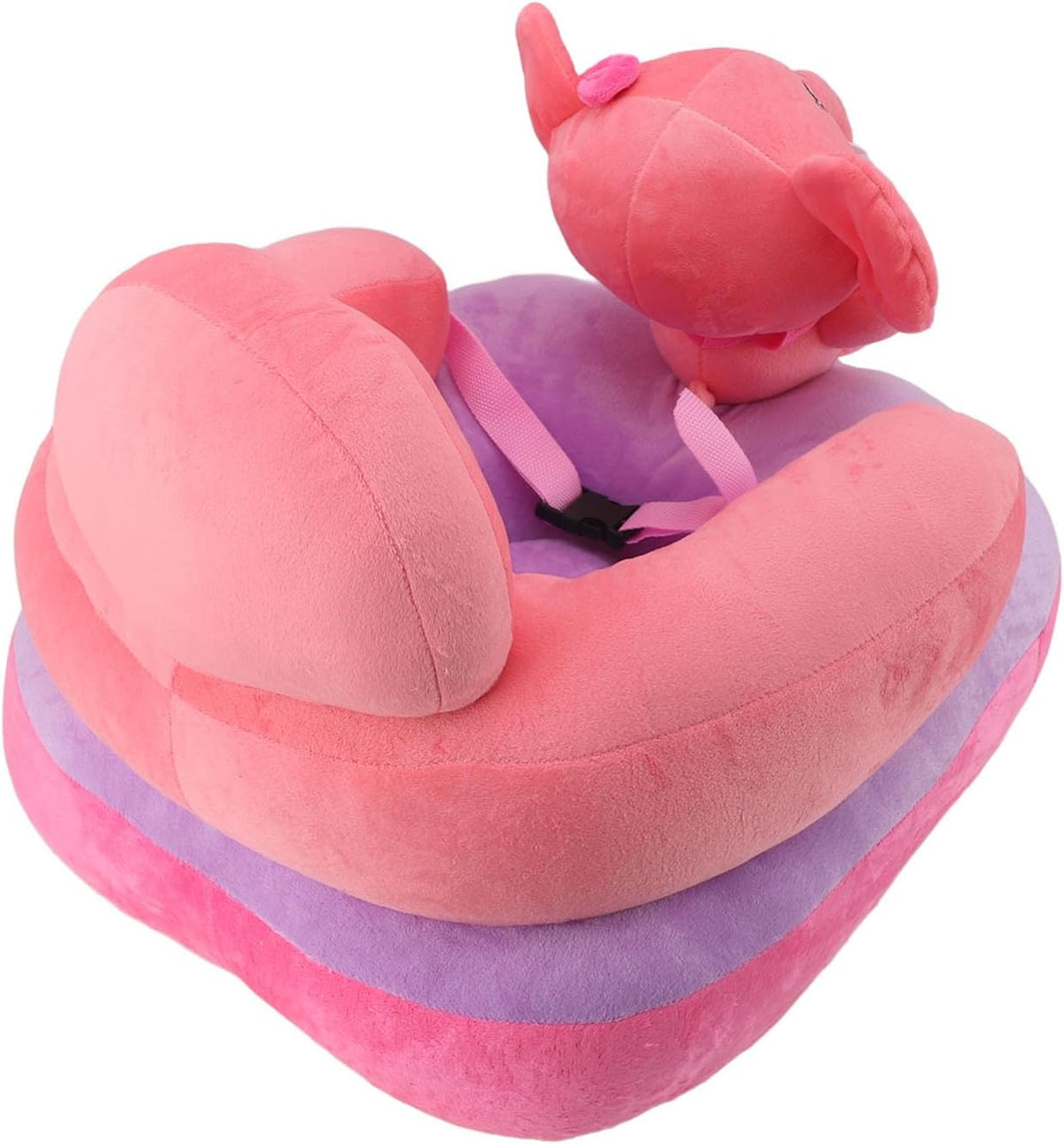 Soporte para Silla Infantil de Felpa con Respaldo Animales Dibujos Animados Aprendizaje de Sentarse con Apoyo USB Niños Pequeños Respaldo Estable Ergonomico Interior - Asiento Educativo Infantil - Apoyo Postural