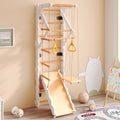 Estructura de escalada interior infantil madera haya 6 en 1 con tobogan y columpio parque juego niños 199 cm certificacion seguridad - centro de actividades educativo - juego motriz