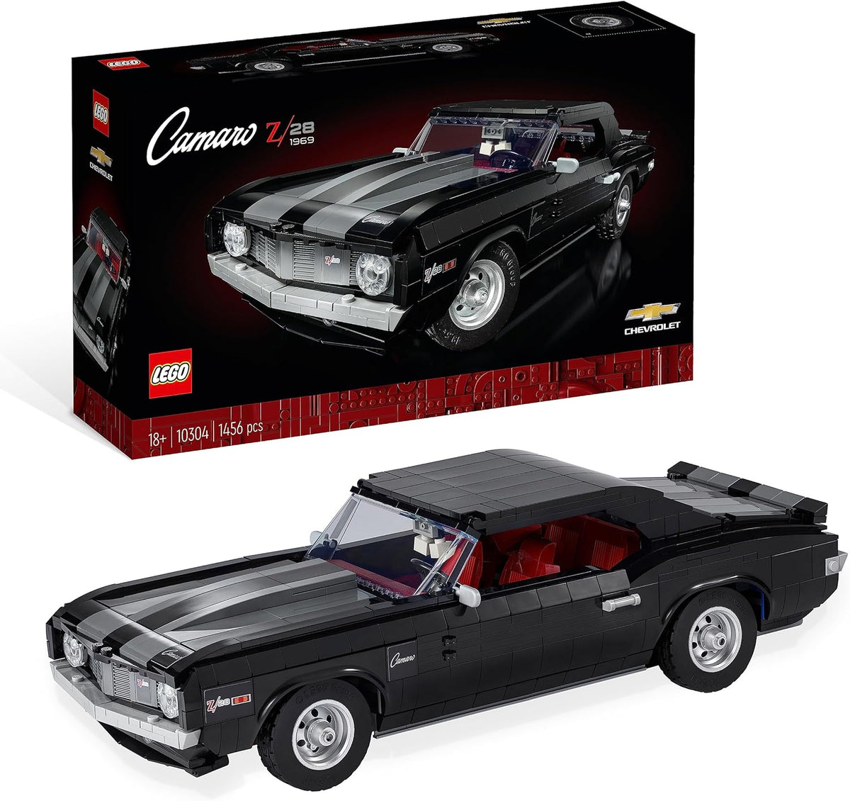 Chevrolet Camaro Z28 construcción adultos - 1456 piezas plástico negro - coche muscle vintage coleccionable