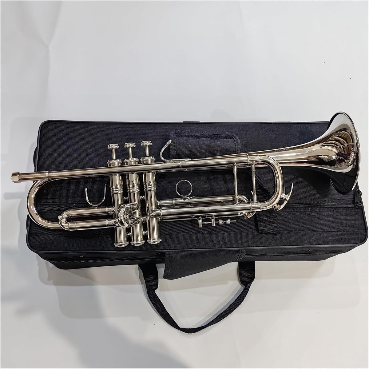 Trompeta Profesional en Si Bemol de Latón para Estudiantes con Estuche y Boquilla Instrumento Musical de Viento Metal