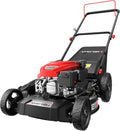 Cortacésped a gasolina de 53,3 cm - Motor de 4 tiempos y 144 cc con cuerpo de acero - Sistema de corte 3 en 1 - Recogedor de hierba y altura regulable