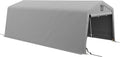 Outsunny cochera portátil 6,18 x 3,3 x 2,4 m - Acero aleado galvanizado y PE 150 g m2 - Impermeable con protección UV - Gris claro con 12 cuerdas tensoras