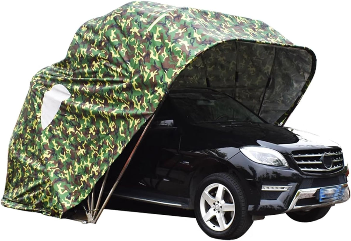 Carpa automática para coche 5,5 x 2,5 x 2,3 m - Control remoto y acero inoxidable reforzado - Tela Oxford 600D plegable - Protección exterior para coche SUV y moto