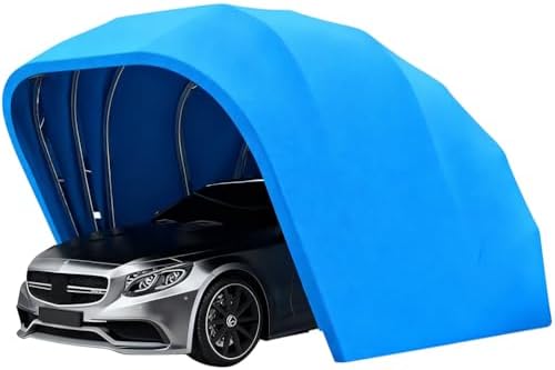 Toldo resistente para cochera 5,5 x 2,5 x 2,3 m - Acero inoxidable y tela Oxford 600D - Sistema semiautomático plegable - Refugio portátil para coche