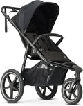 Cochecito para correr todoterreno - Aluminio y poliéster negro - Arnés de 5 puntos y diseño portátil - Plegable desde 6 meses hasta 22 kg