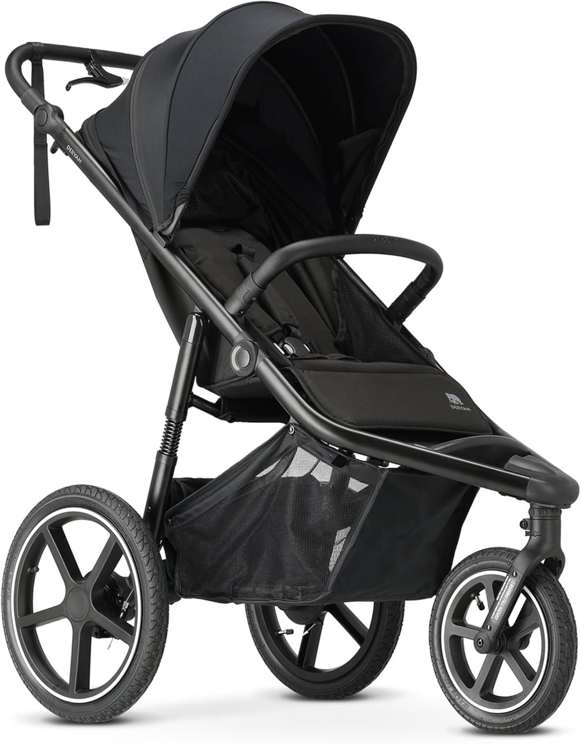 Cochecito para correr todoterreno - Aluminio y poliéster negro - Arnés de 5 puntos y diseño portátil - Plegable desde 6 meses hasta 22 kg