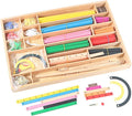 Material Didáctico Montessori de Varillas Geométricas de Madera para Aprendizaje Matemático Infantil