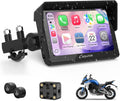 Carpuride W502TPRO Pantalla GPS Moto 5 Pulgadas Impermeable Carplay Android Auto TPMS Bluetooth Intercom Brújula Barómetro Sensor Luz Navegación Moto Display - Pantalla GPS Moto Multifuncion - Sistema Inteligente de Seguridad para Motocicleta