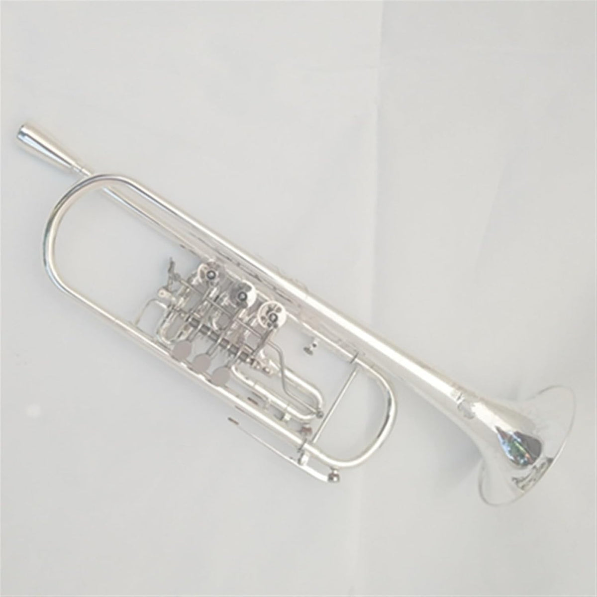 Trompeta en Si Bemol de Llave Plana Instrumento de Viento Metal Profesional para Estudiantes y Principiantes
