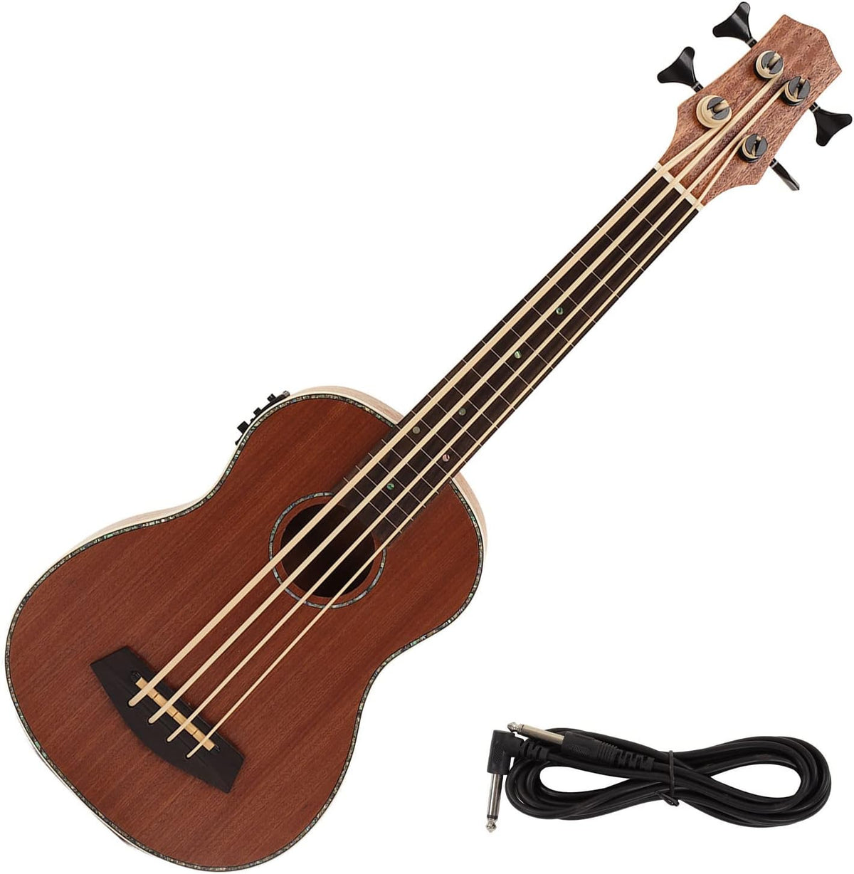 Ukulele de Caoba 30in 4 Cuerdas Instrumento Musical Portátil Mini Guitarra para Principiantes