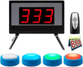 Boton de Respuesta Sistema de Concurso Inalambrico Zumbador Educativo con Marcador Control Remoto 4 Modos de Juego y Luces LED Indicadoras - Juego de Preguntas Rapido - Actividad Educativa Interactiva