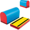 Colchoneta gimnasia infantil 90 x 40 x 60 cm azul - 2 piezas espuma EPE - gancho bucle 3 a 10 años