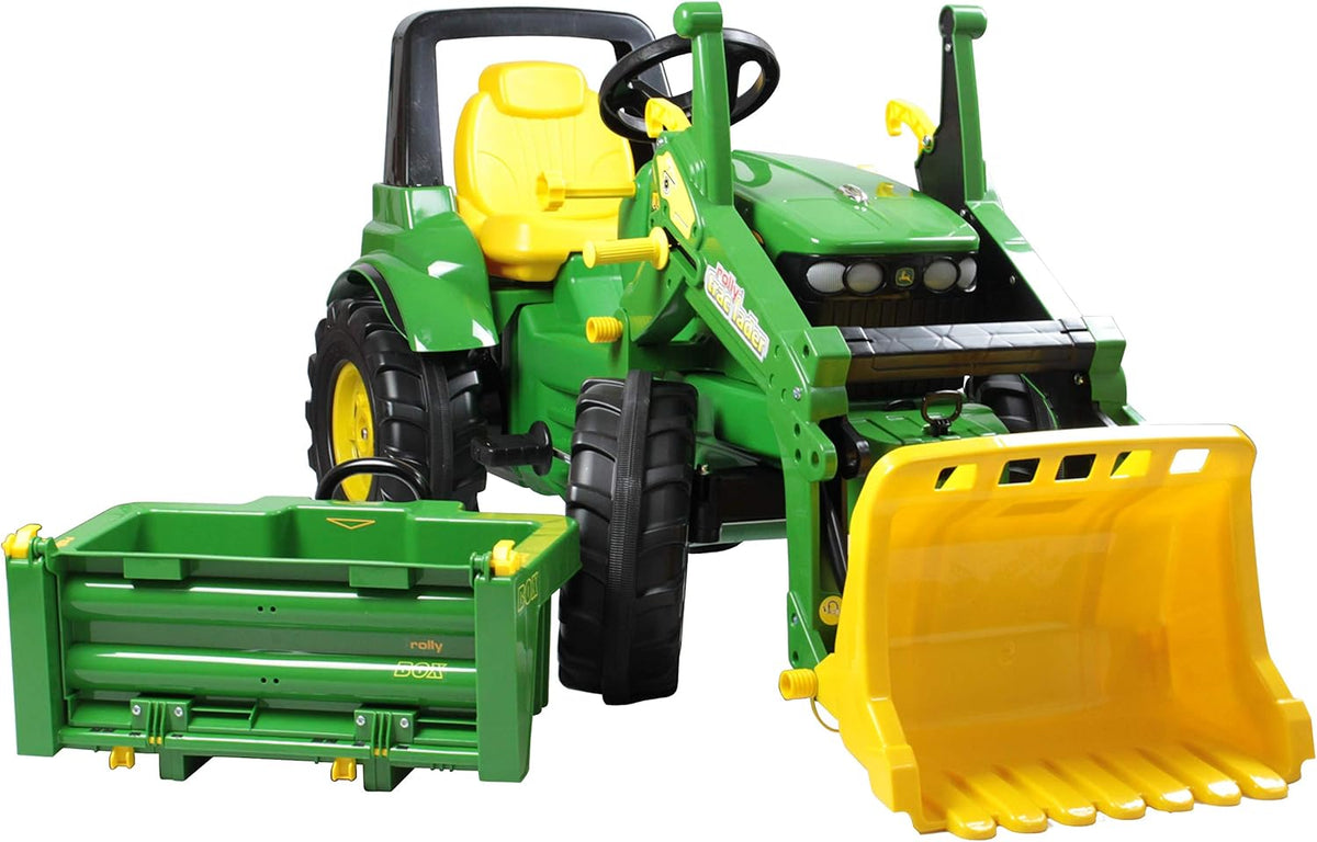 Tractor a pedal infantil 110 x 52 x 54 cm - plástico con carga frontal - compartimento transporte 3 a 8 años