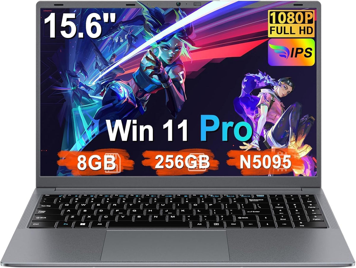 Portátil 15 pulgadas gris - Celeron N5095 8GB DDR4 256GB SSD ampliable 1TB - WiFi 5 BT 4 cámara web