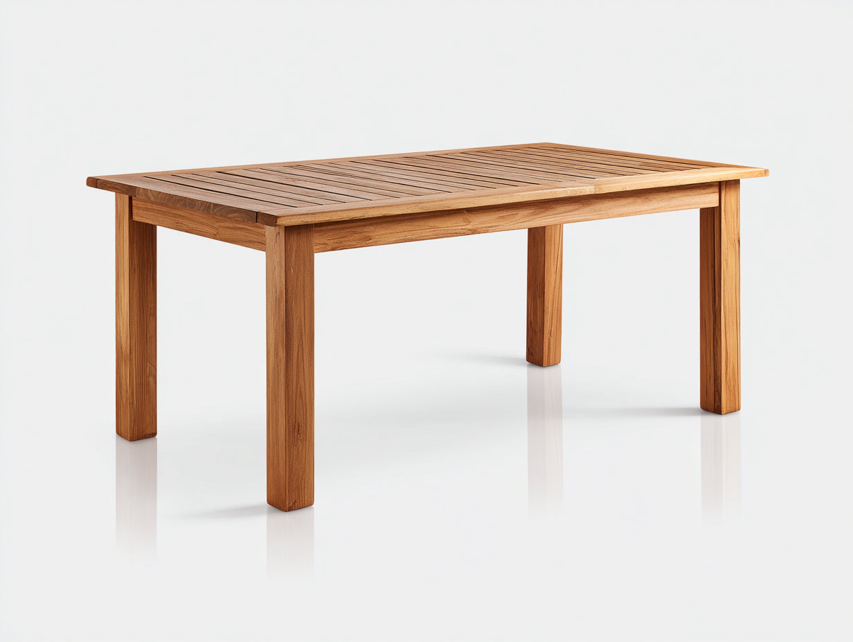 Mesas de jardín madera 200x95x76 cm madera natural - diseño rectangular para exterior