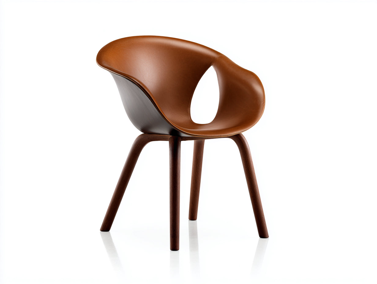 Sillas de comedor piel sintética 56x54x80 cm - marrón - diseño envolvente moderno