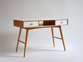 Mesas de oficina de madera 120x50x76 cm - madera natural y blanco - diseño moderno con cajones